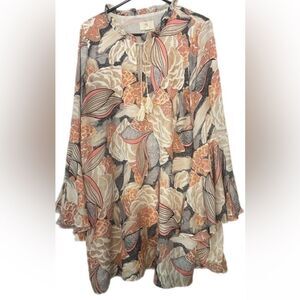L Love floral, long sleeve dress size 1XL